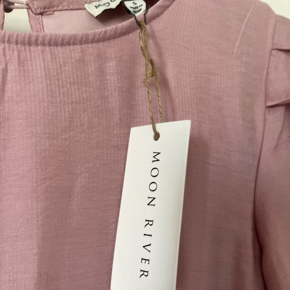 Moon River pink asymmetrical tiered minidress - Picture 7 of 13